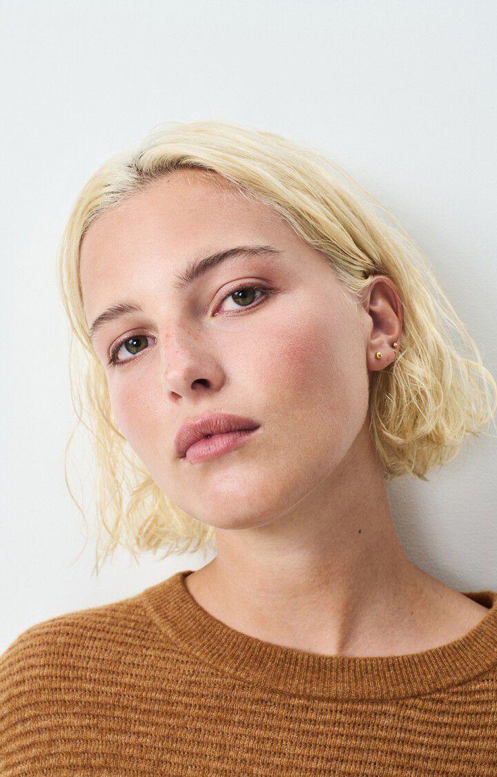 American Vintage Pull Femme Raxow - BRUNETTE CHINE 46 Manches Longues Marron - H24