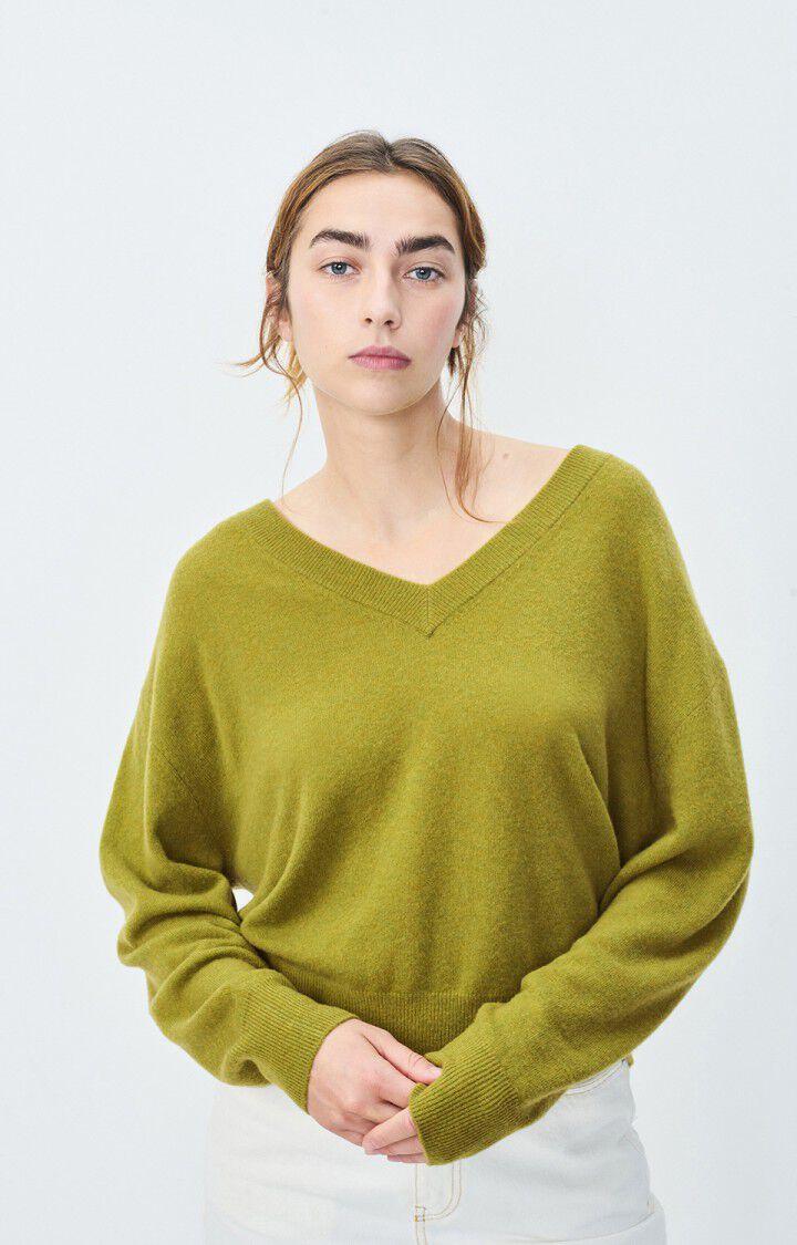 american vintage Pull femme Raxow - CAMELEON CHINE 51 Manches longues Vert - H24