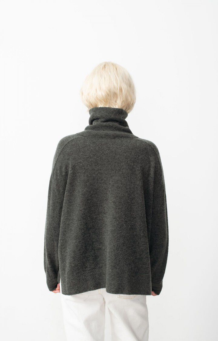 American Vintage Pull Femme Raxow - CHARBON CHINE 66 Manches Longues Noir - H24