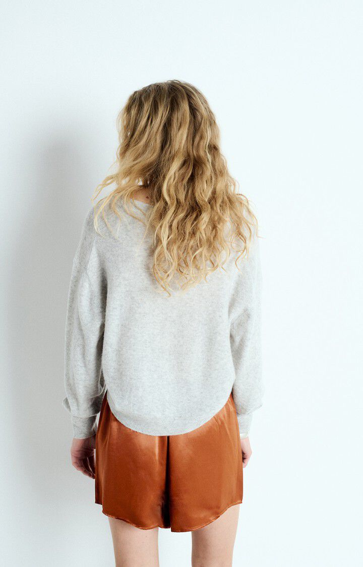 American Vintage Pull Femme Raxow - GRIS CHINE 51 Manches Longues Gris - E25