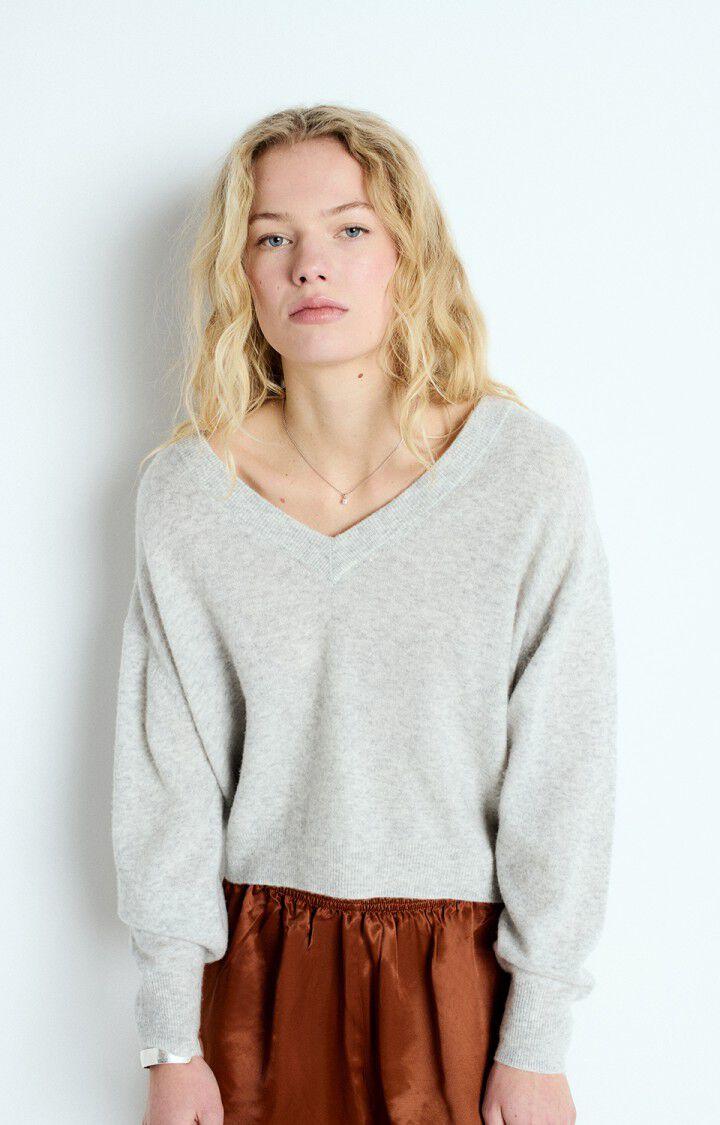 american vintage Pull femme Raxow - GRIS CHINE 51 Manches longues Gris - E25