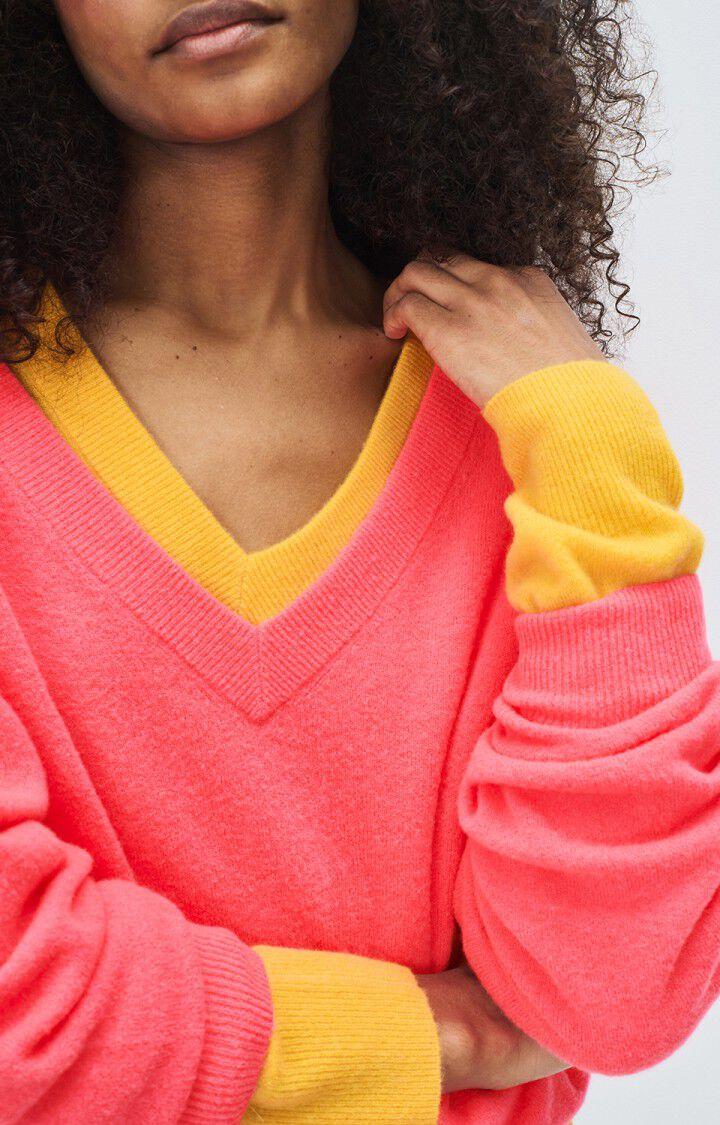 American Vintage Pull Femme Raxow - HORTENSIA FLUO 51 Manches Longues Rose - E25