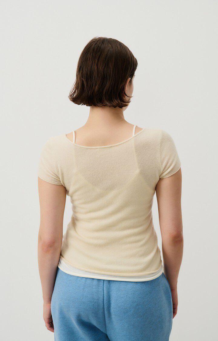 American Vintage Pull Femme Raxow - NATUREL 14 Manches Courtes Beige - H24