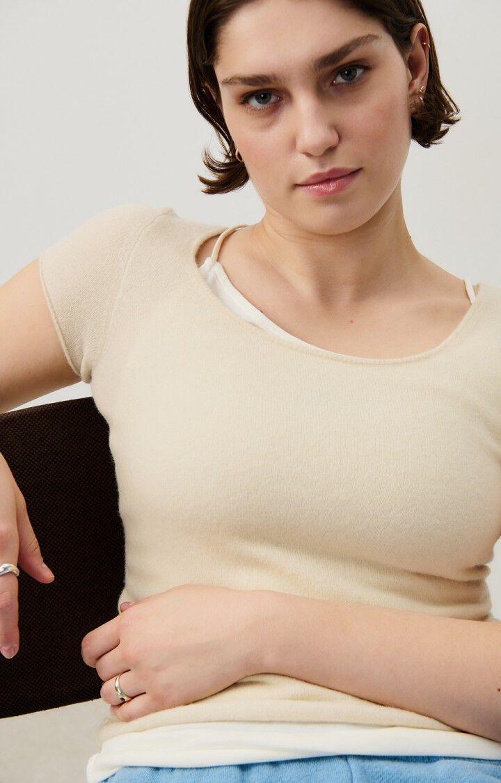 American Vintage Pull Femme Raxow - NATUREL 14 Manches Courtes Beige - H24