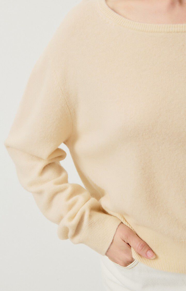 American Vintage Pull Femme Raxow - NATUREL 54 Manches Longues Beige - E25