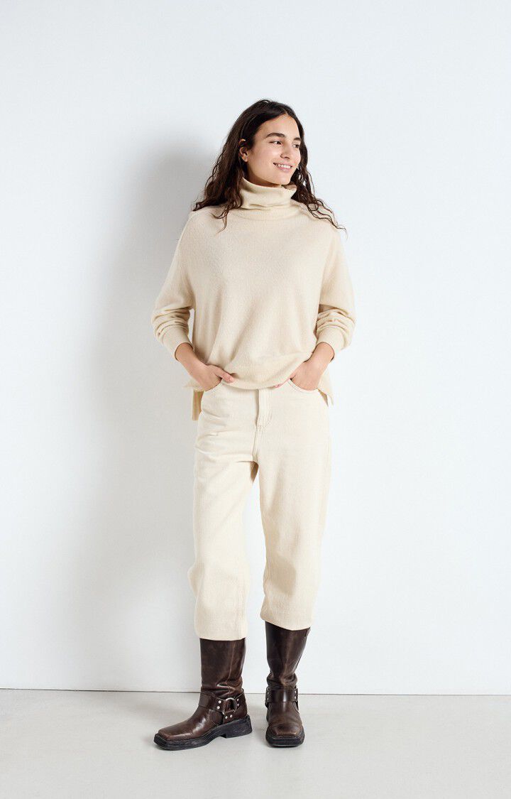 american vintage Pull femme Raxow - NATUREL 66 Manches longues Beige - E25