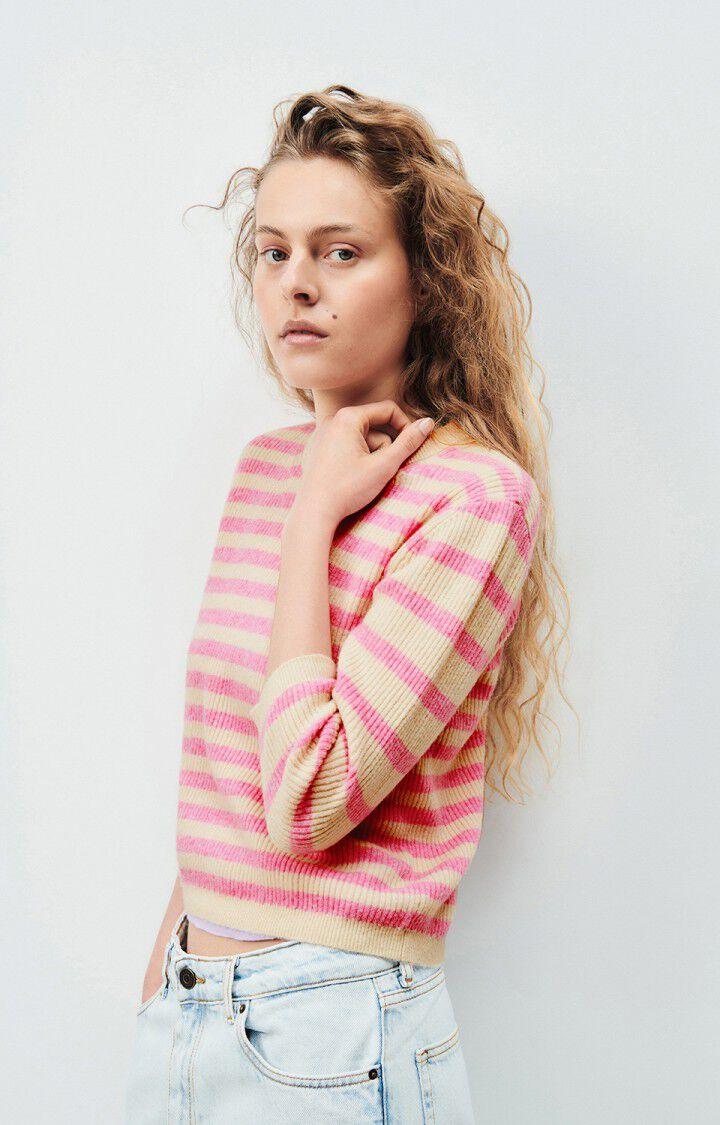 american vintage Pull femme Raxow - NATUREL RAYE PRINCESSE CHINE 47 Manches 7/8 Beige - H24