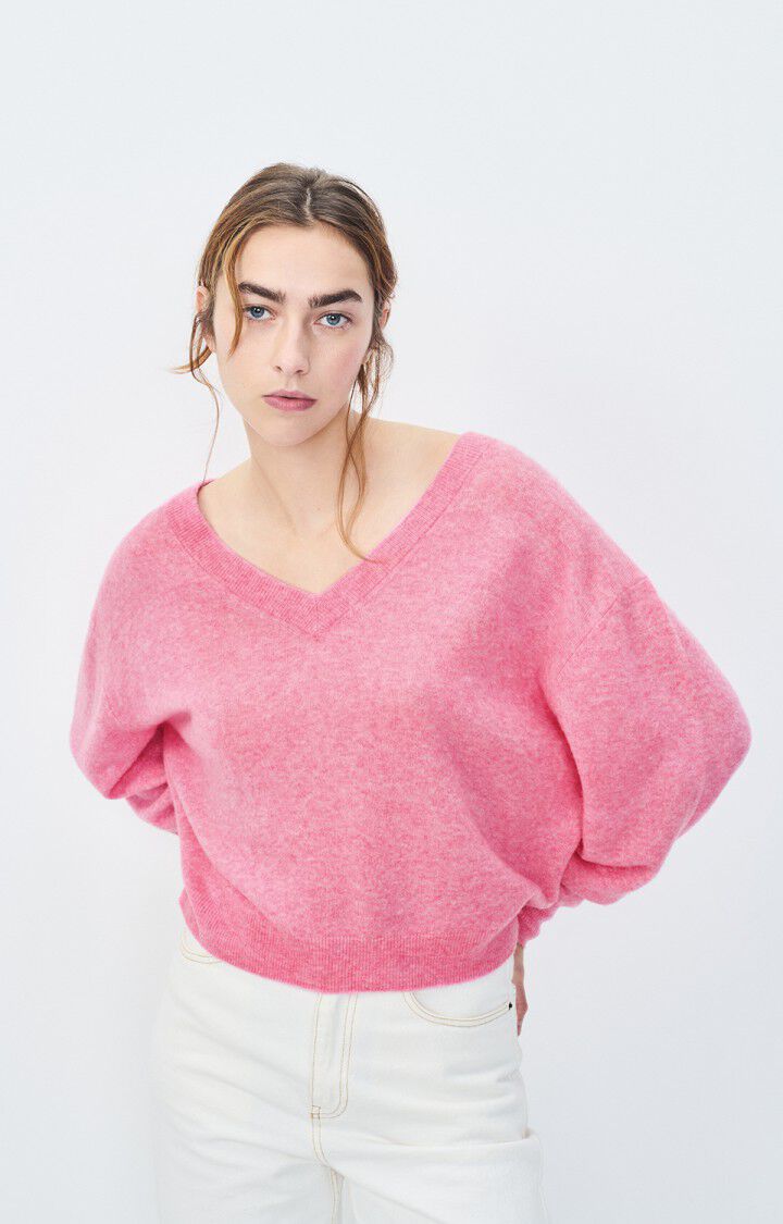 american vintage Pull femme Raxow - PRINCESSE CHINE 51 Manches longues Rose - H24