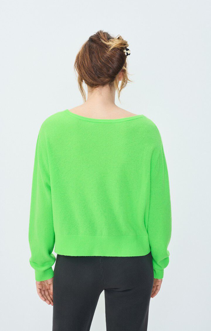 American Vintage Pull Femme Raxow - VERT FLUO 54 Manches Longues Vert - H24