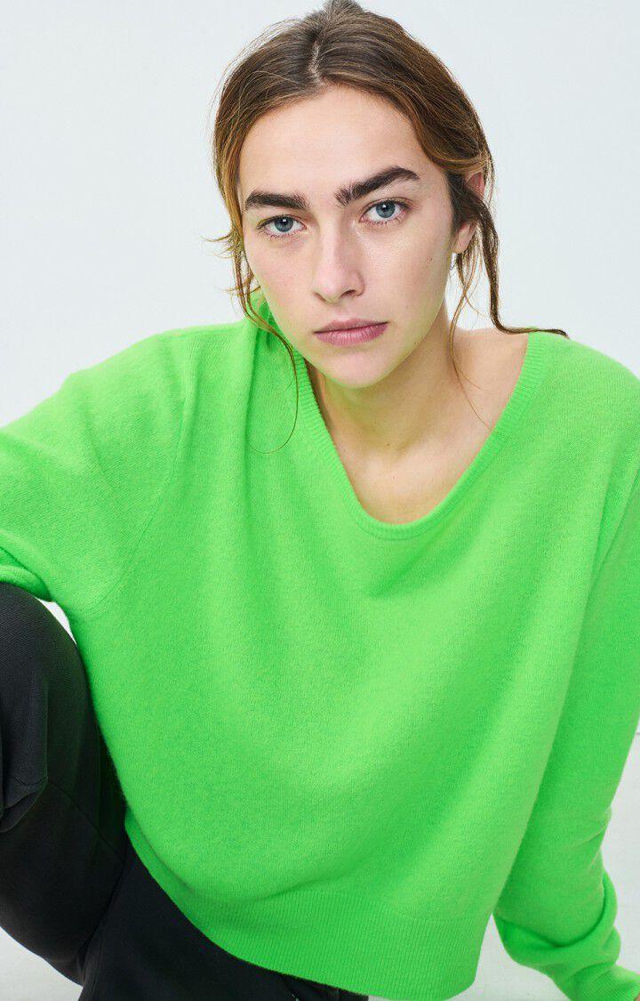 American Vintage Pull Femme Raxow - VERT FLUO 54 Manches Longues Vert - H24