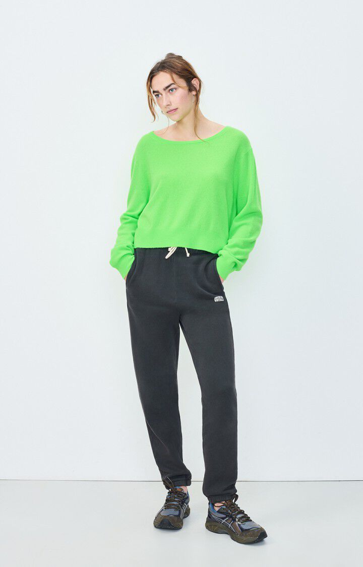 American Vintage Pull Femme Raxow - VERT FLUO 54 Manches Longues Vert - H24