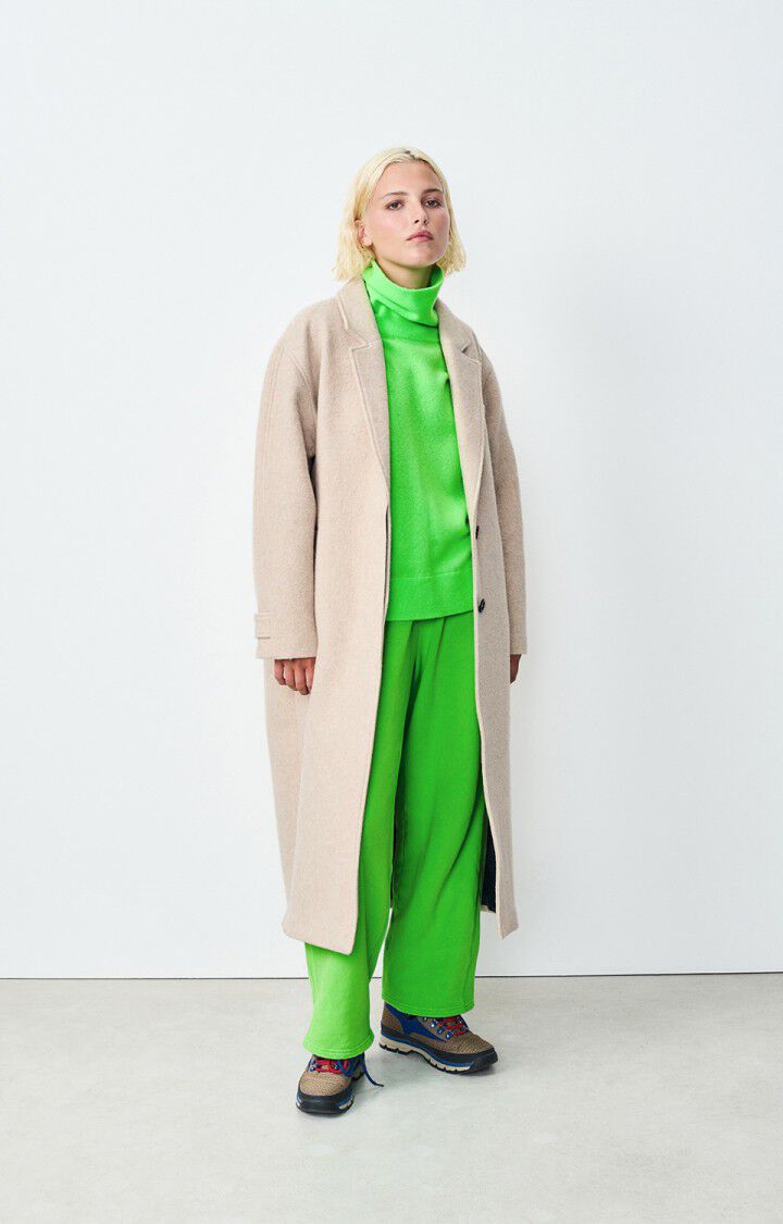 American Vintage Pull Femme Raxow - VERT FLUO 66 Manches Longues Vert - H24