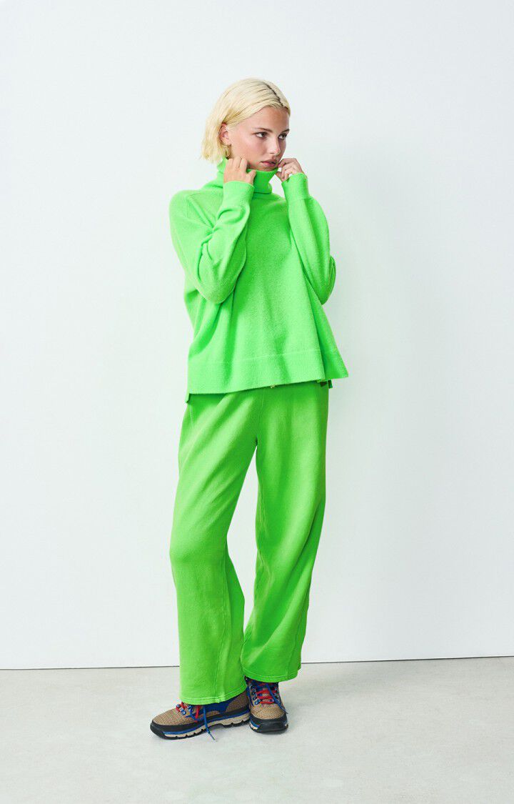 american vintage Pull femme Raxow - VERT FLUO 66 Manches longues Vert - H24