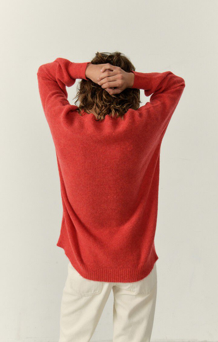American Vintage Pull Femme Razpark - AMOUR MULTICHINE 51 Manches Longues Rouge - E23