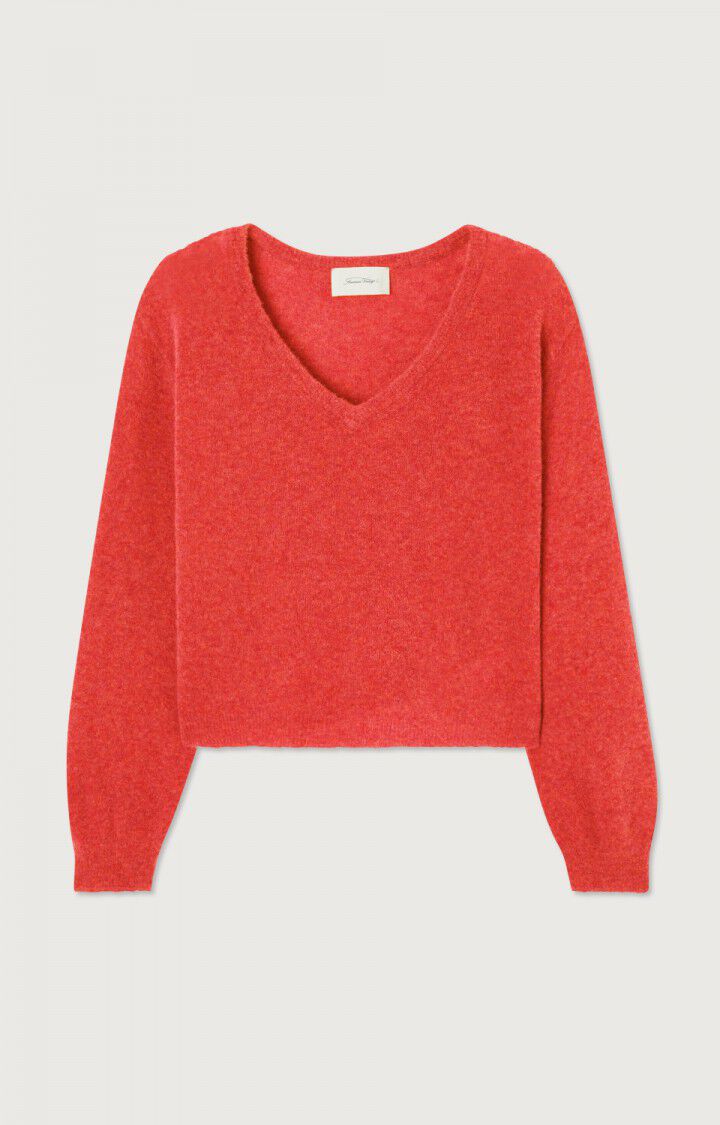 american vintage Pull femme Razpark - AMOUR MULTICHINE Rouge - E23B