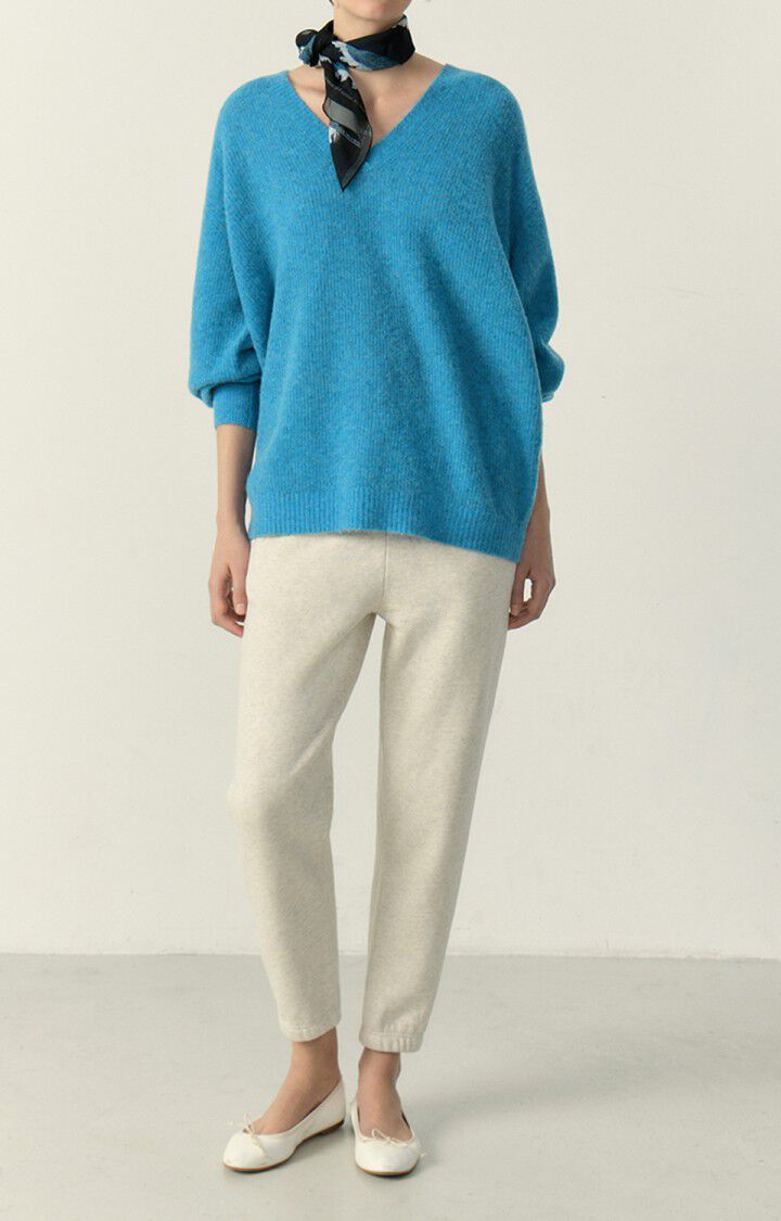 American Vintage Pull Femme Razpark - BLEUET MULTICHINE 51 Manches Longues Bleu - E23