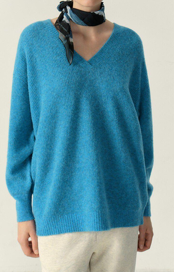 american vintage Pull femme Razpark - BLEUET MULTICHINE 51 Manches longues Bleu - E23