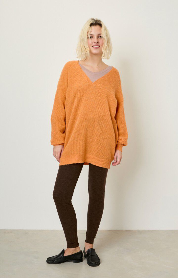 American Vintage Pull Femme Razpark - BUTTERNUT CHINE 52 Manches Longues Orange - H22