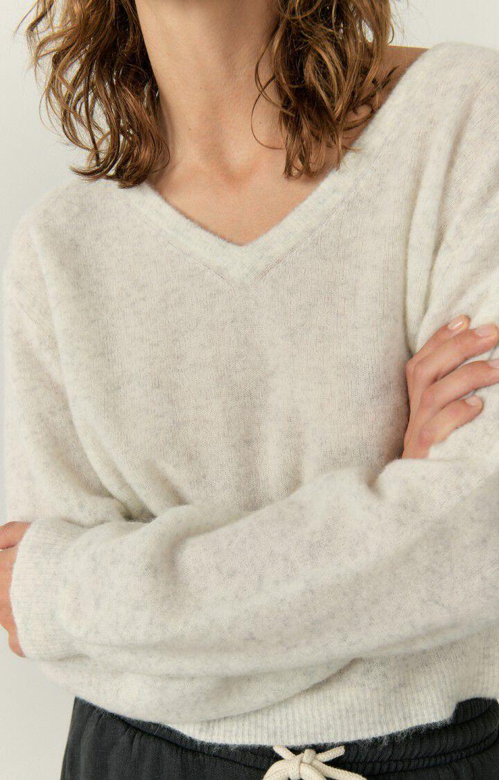 American Vintage Pull Femme Razpark - ECRU MULTICHINE 55 Manches Longues Beige - E24