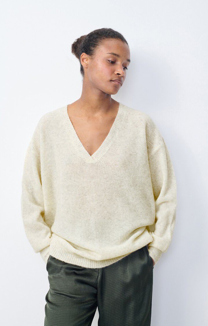 american vintage Pull femme Razpark - ECRU MULTICHINE 62 Manches longues Beige - H23