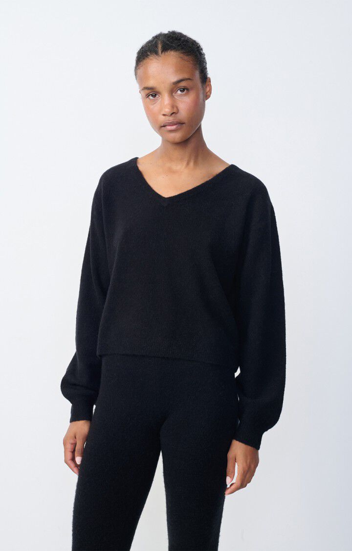 american vintage Pull femme Razpark - NOIR 55 Manches longues Noir - H23
