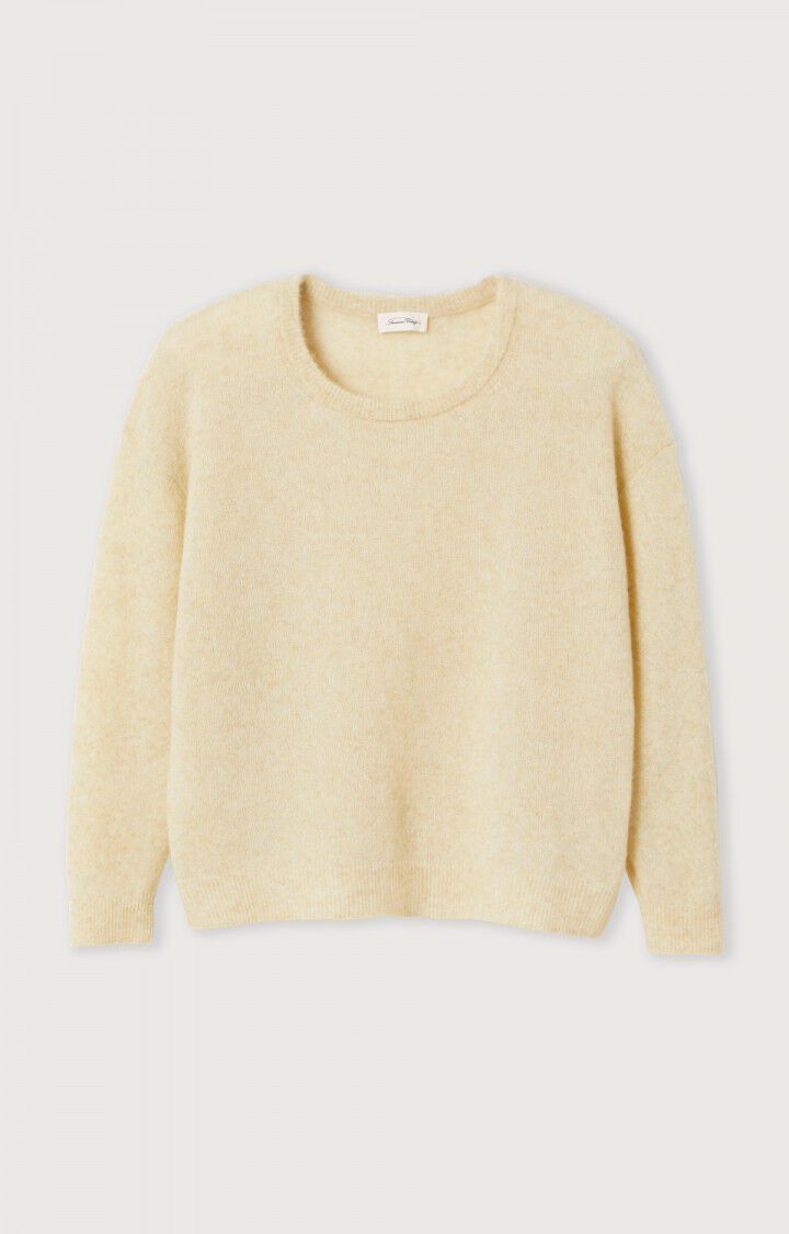 american vintage Pull femme Razpark - ORGEAT CHINE 46 Manches longues Beige - H22