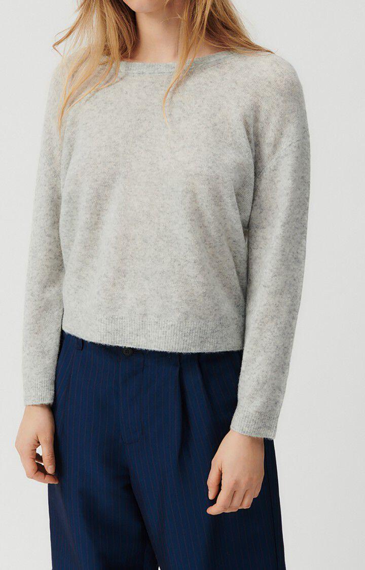 american vintage Pull femme Razpark - POLAIRE CHINE 46 Manches longues Gris - E24