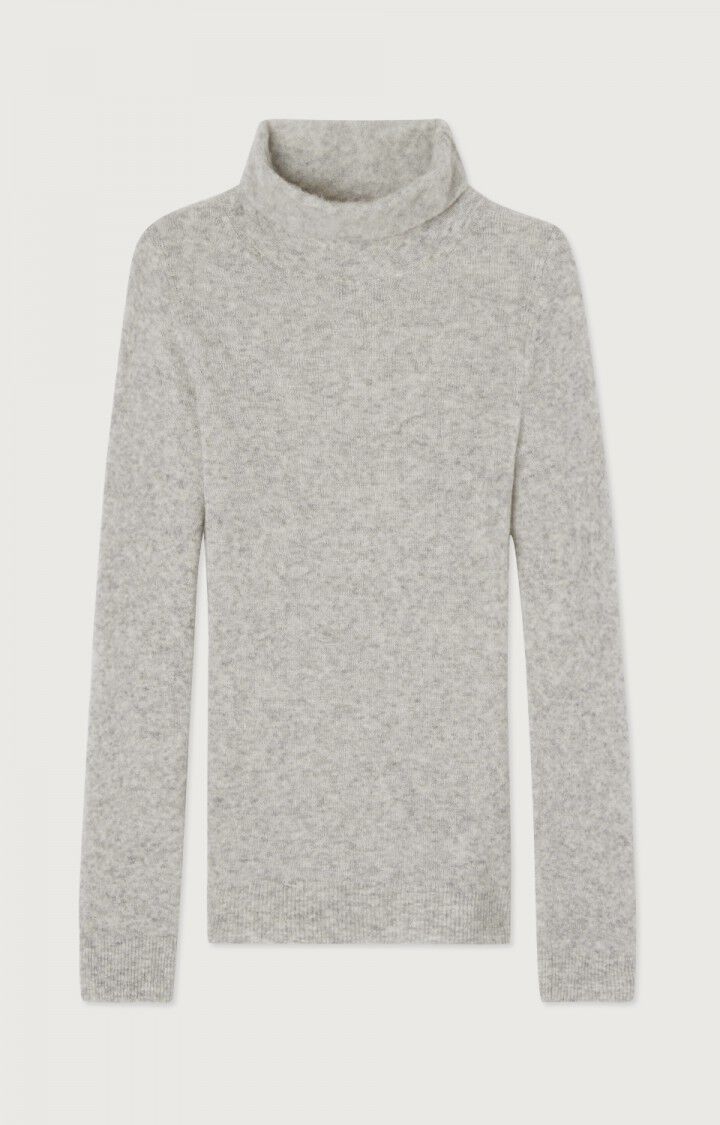 american vintage Pull femme Razpark - POLAIRE CHINE 64 Manches longues Gris - H22B