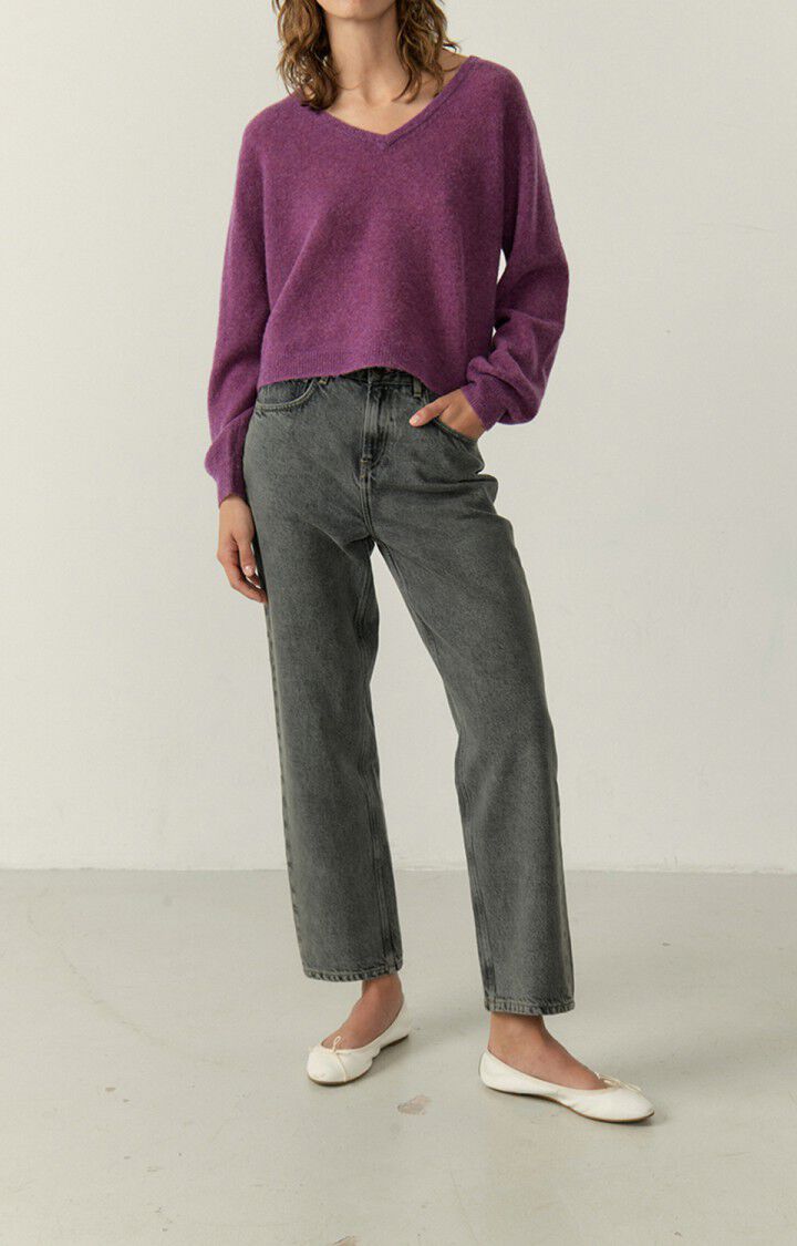 american vintage Pull femme Razpark - VIOLINE MULTICHINE 55 Manches longues Violet - E23