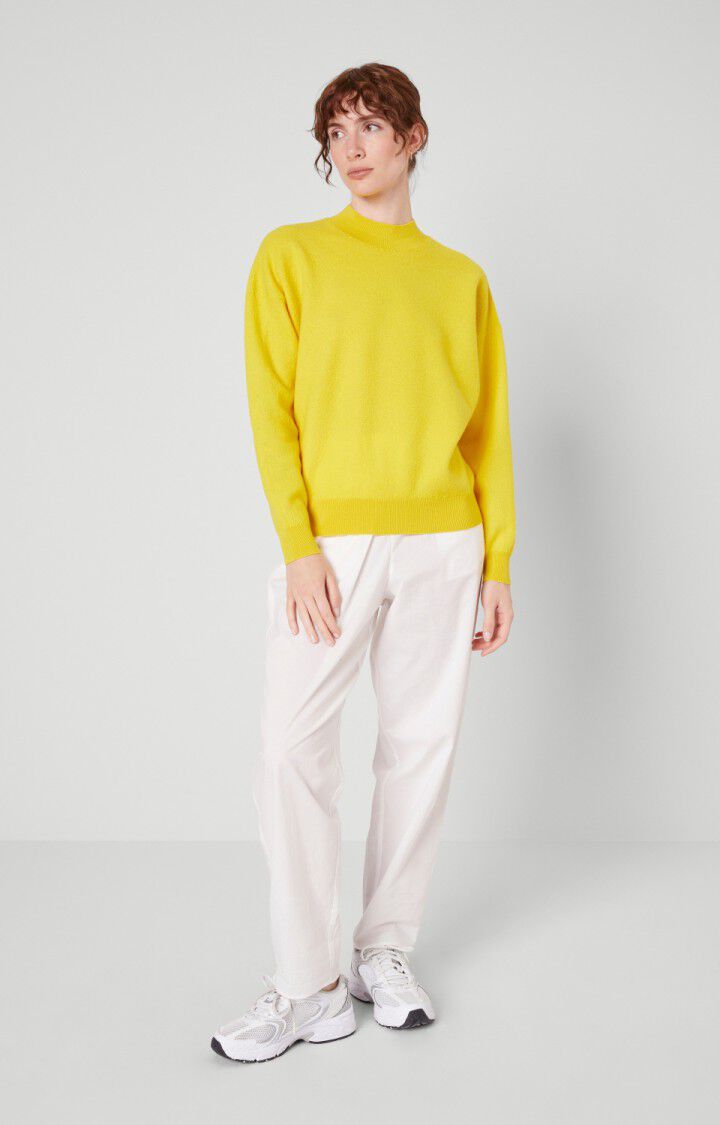 American Vintage Pull Femme Tadbow - ACACIA Manches Longues Jaune - H21
