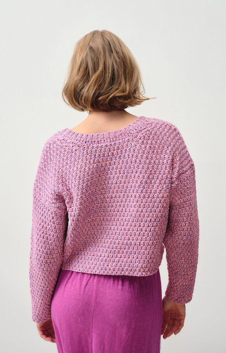 American Vintage Pull Femme Tivell - BERLINGOT MOULINE 47 Manches Longues Rose - E24