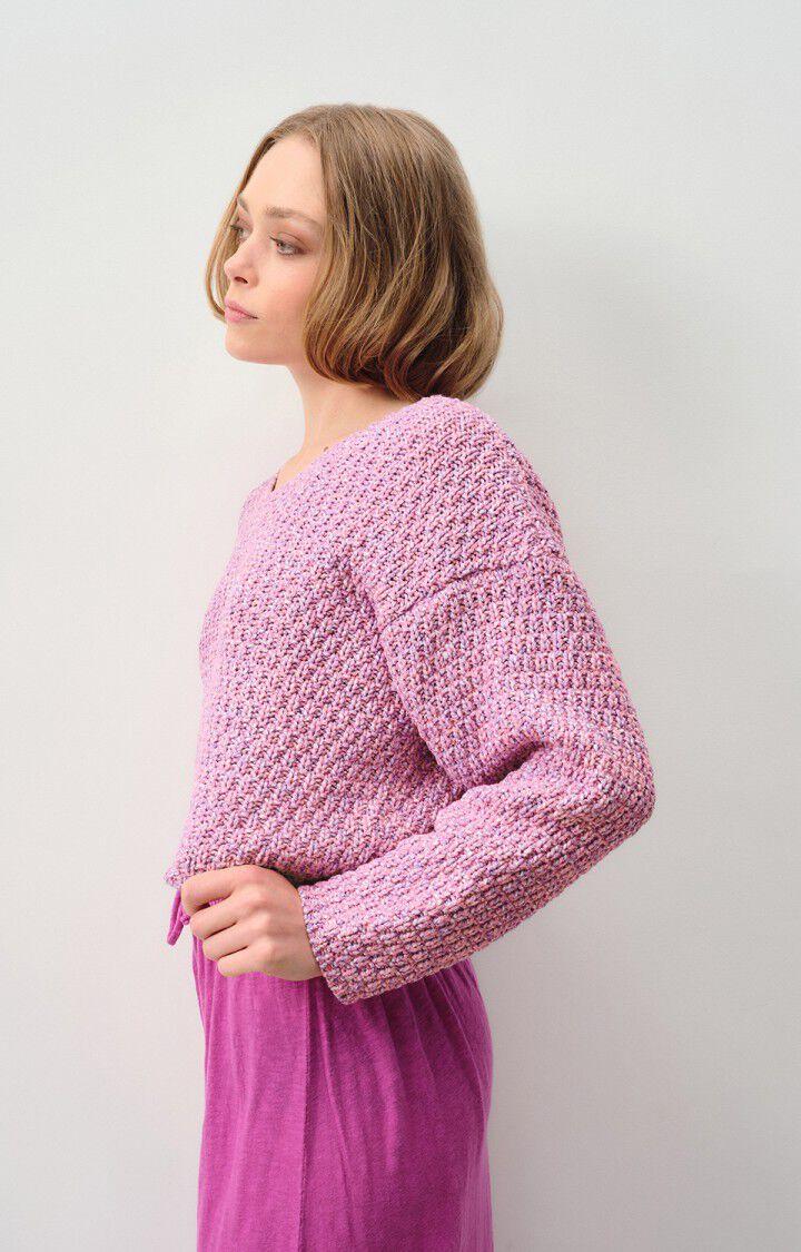 american vintage Pull femme Tivell - BERLINGOT MOULINE 47 Manches longues Rose - E24