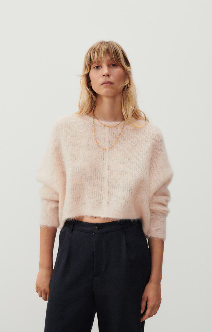 american vintage Pull femme Tyji - BALLERINE 65 Manches longues Rose - H23