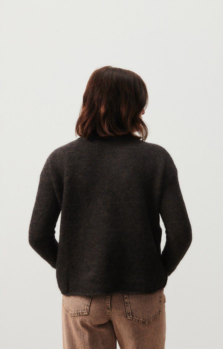 American Vintage Pull Femme Tyji - ECORCE MULTICHINE 49 Manches Longues Marron - H23