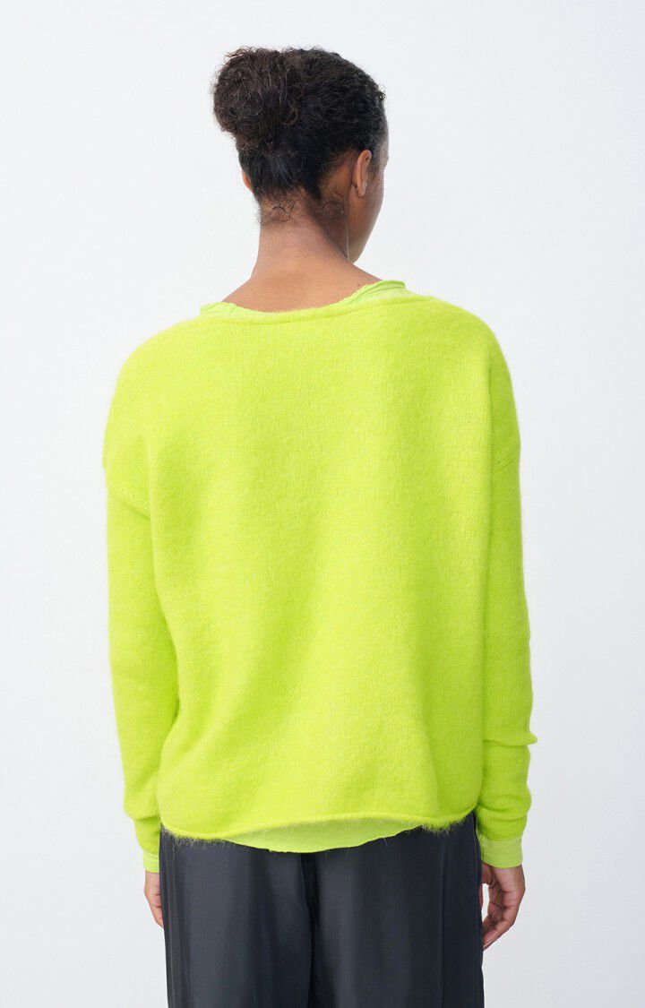 American Vintage Pull Femme Tyji - JAUNE FLUO 49 Manches Longues Jaune - H23