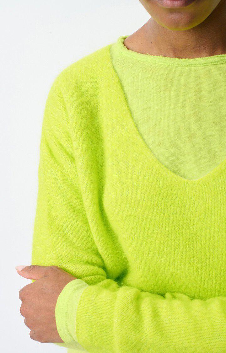 American Vintage Pull Femme Tyji - JAUNE FLUO 49 Manches Longues Jaune - H23