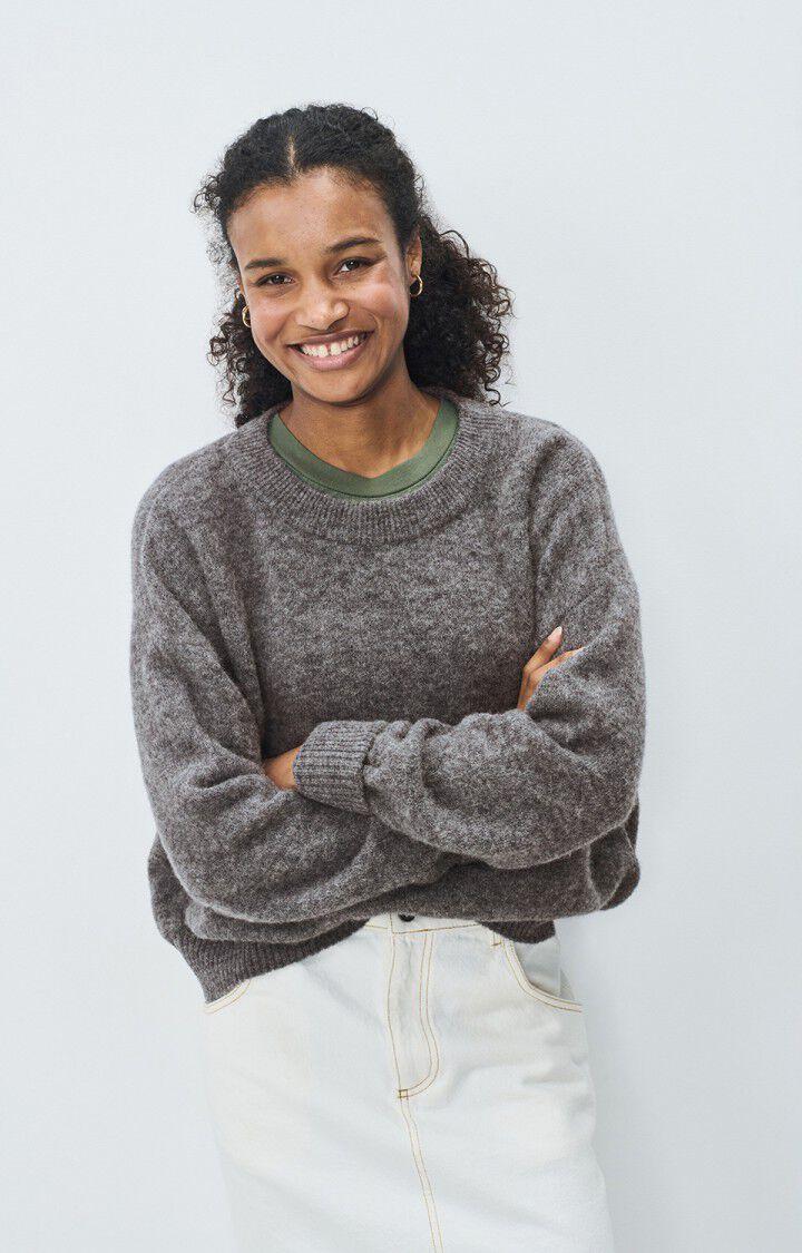 American Vintage Pull Femme Vitow - ACIER CHINE 48 Manches Longues Gris - E25