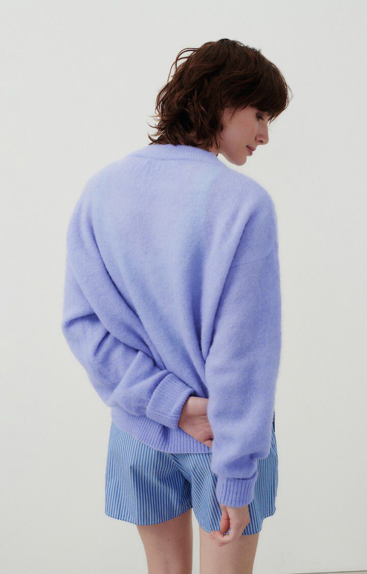American Vintage Pull Femme Vitow - AMETHYSTE CHINE 48 Manches Longues Violet - E24