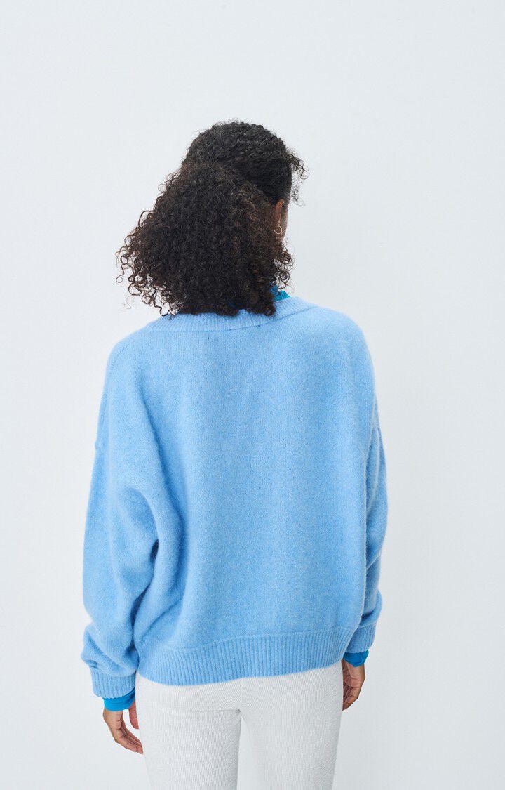 American Vintage Pull Femme Vitow - ATMOSPHERE CHINE 48 Manches Longues Bleu - E25