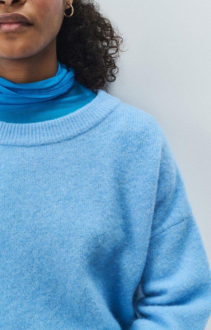 American Vintage Pull Femme Vitow - ATMOSPHERE CHINE 48 Manches Longues Bleu - E25