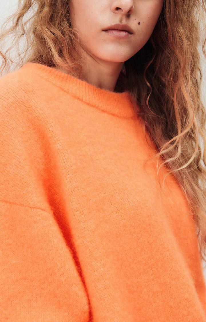 American Vintage Pull Femme Vitow - CAROTTE FLUO CHINE 48 Manches Longues Orange - E25