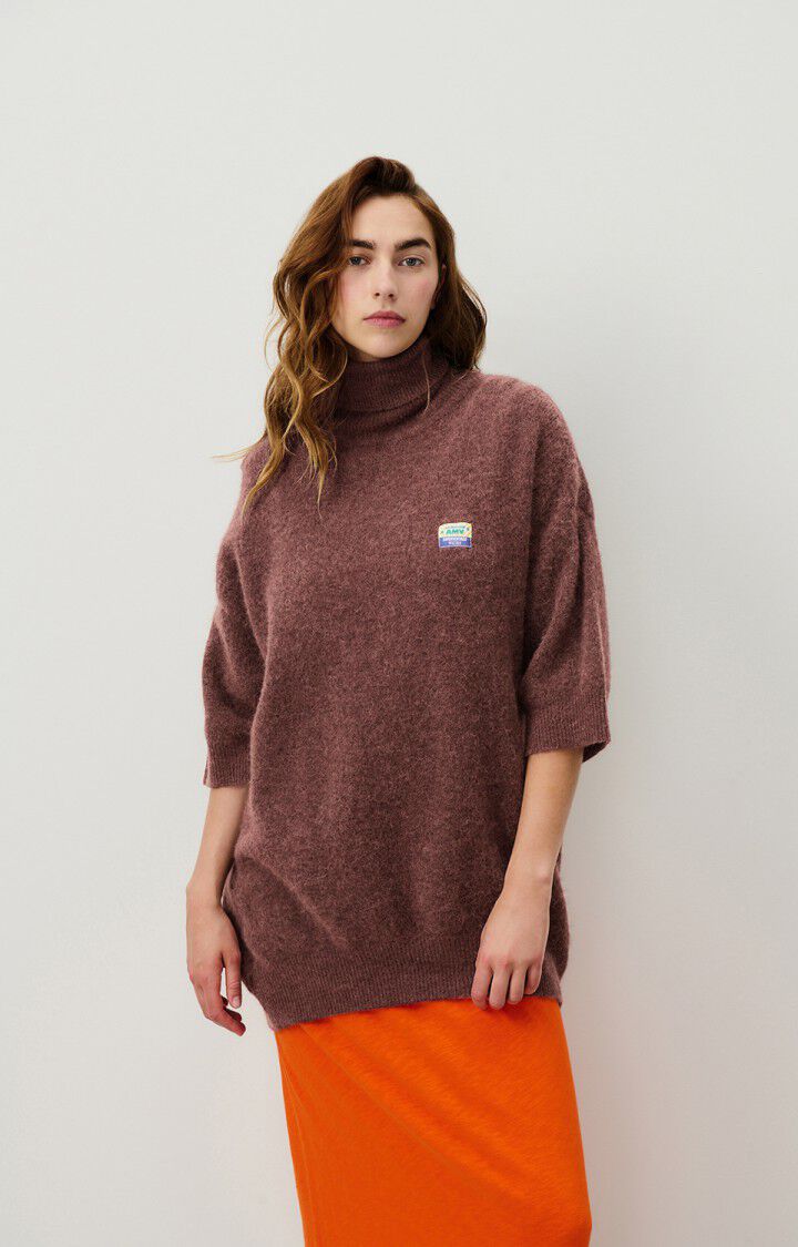 american vintage Pull femme Vitow - CHOCO CHINE NOIR 30 Manches 3/4 Marron - H24