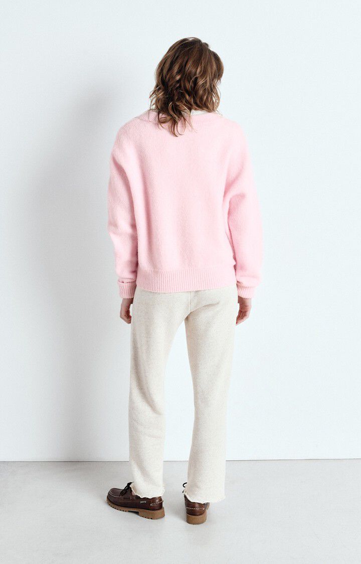American Vintage Pull Femme Vitow - DRAGEE CHINE 48 Manches Longues Rose - E25