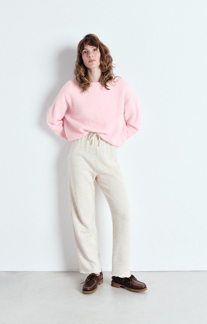 American Vintage Pull Femme Vitow - DRAGEE CHINE 48 Manches Longues Rose - E25