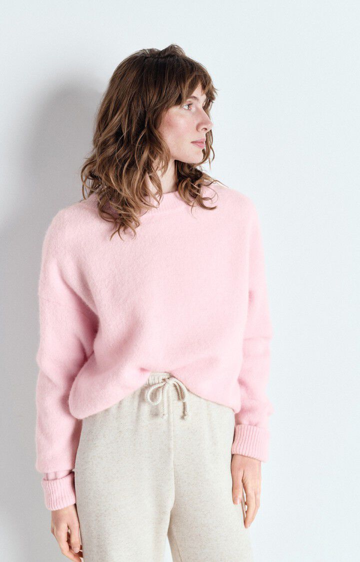 american vintage Pull femme Vitow - DRAGEE CHINE 48 Manches longues Rose - E25