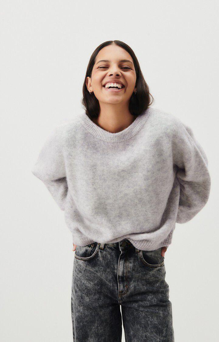 american vintage Pull femme Vitow - GRIS CLAIR CHINE 48 Manches longues Gris - E25