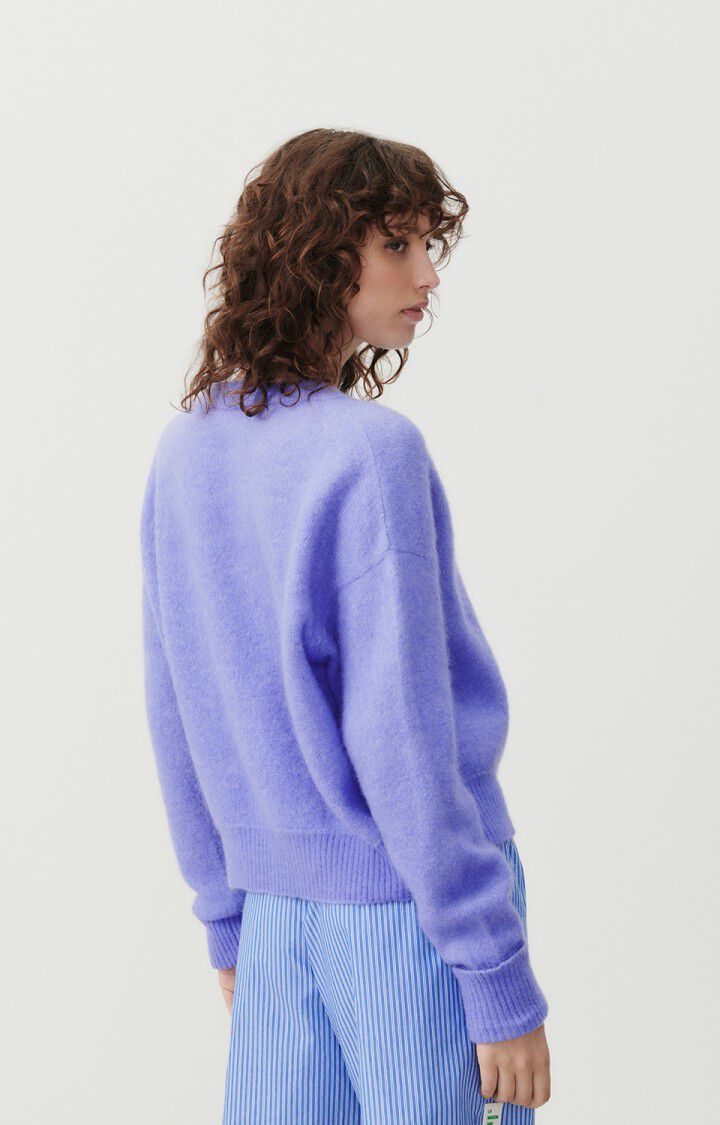 American Vintage Pull Femme Vitow - IRIS CHINE 48 Manches Longues Violet - E24