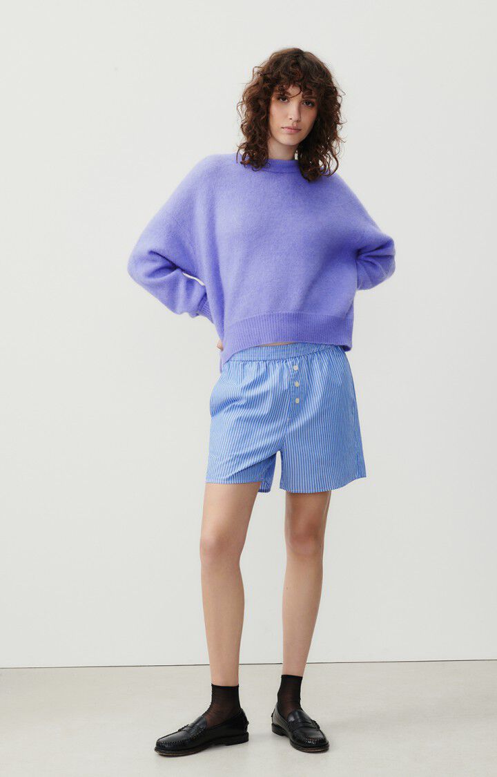 American Vintage Pull Femme Vitow - IRIS CHINE 48 Manches Longues Violet - E24