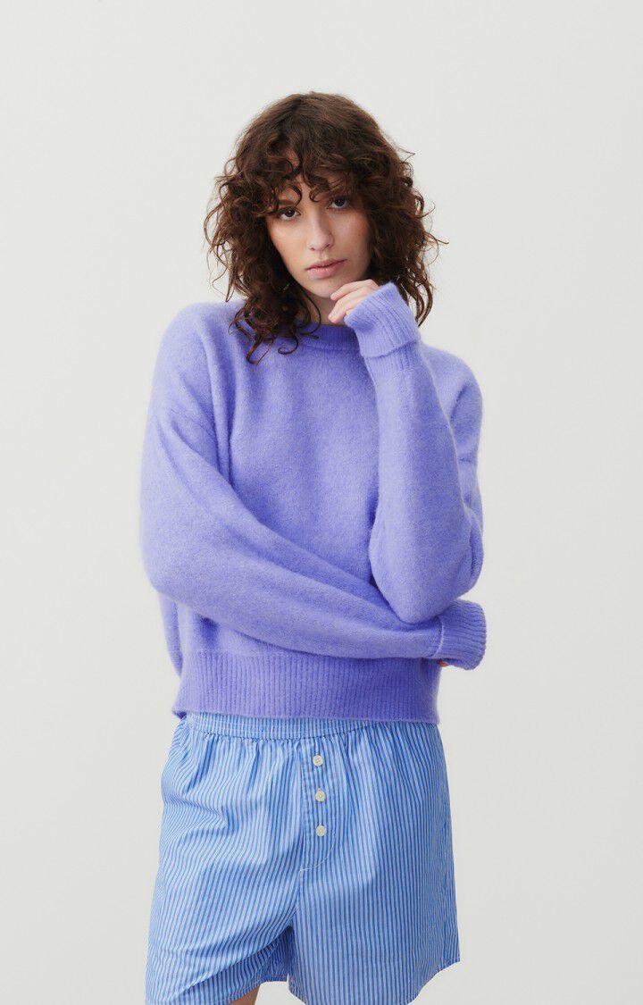 american vintage Pull femme Vitow - IRIS CHINE 48 Manches longues Violet - E24