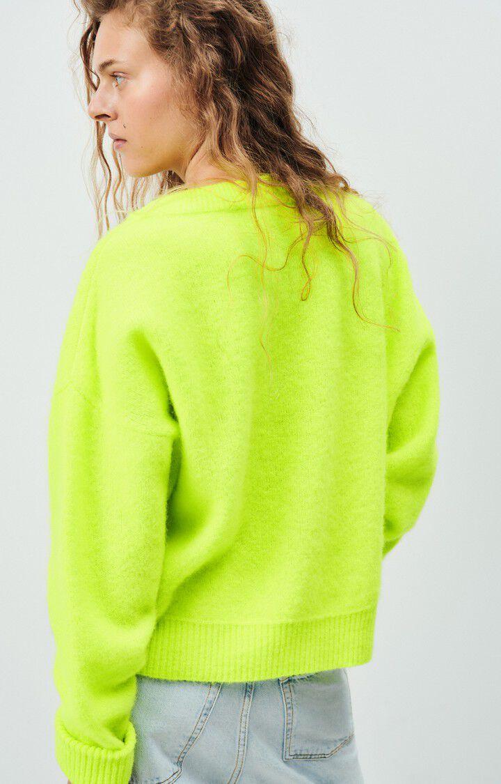 American Vintage Pull Femme Vitow - JAUNE FLUO CHINE 48 Manches Longues Jaune - H24